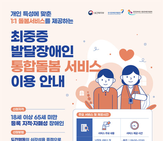 최중증 발달장애인 통합돌봄 서비스 11일부터 순차 개시